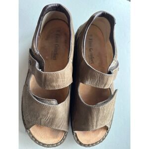Finn Comfort Germany Brown Leather Nubuck Sandals Mens 44 2436307 Hook Loop
